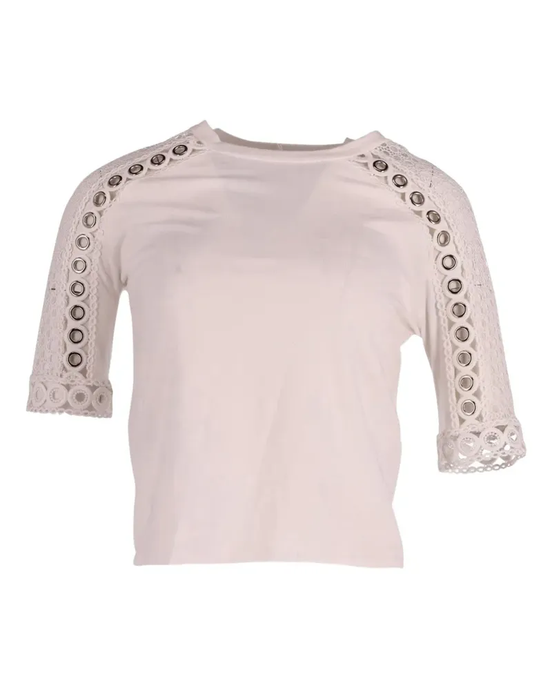 Maje eyelet-detail lace top - Weiß Weiß