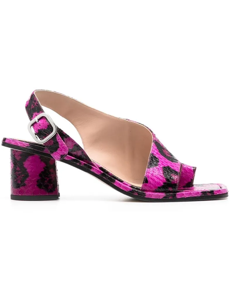 Scarosso Sandalen mit Schlangen-Optik - Rosa Rosa