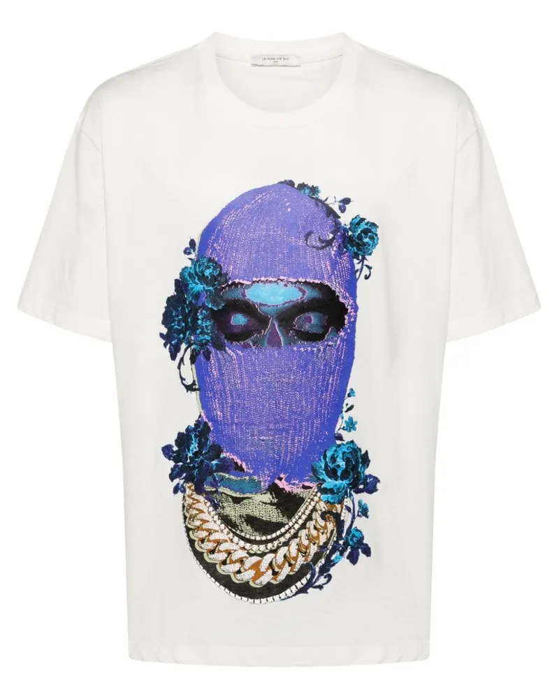 IH NOM UH NIT Black Roses Mask T-Shirt Weiß