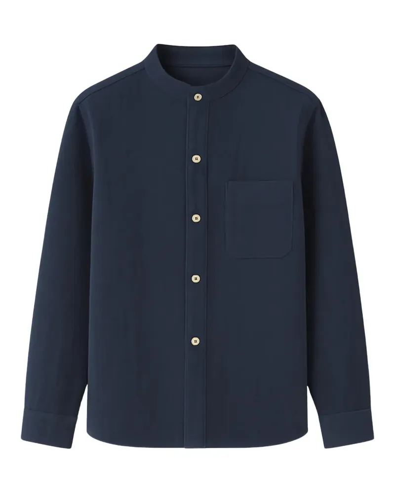 COMMAS stand-collar long-sleeve shirt - Blau Blau