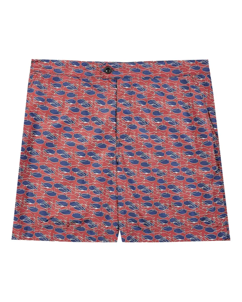 Incotex Badeshorts mit Fische-Print - Rot Rot