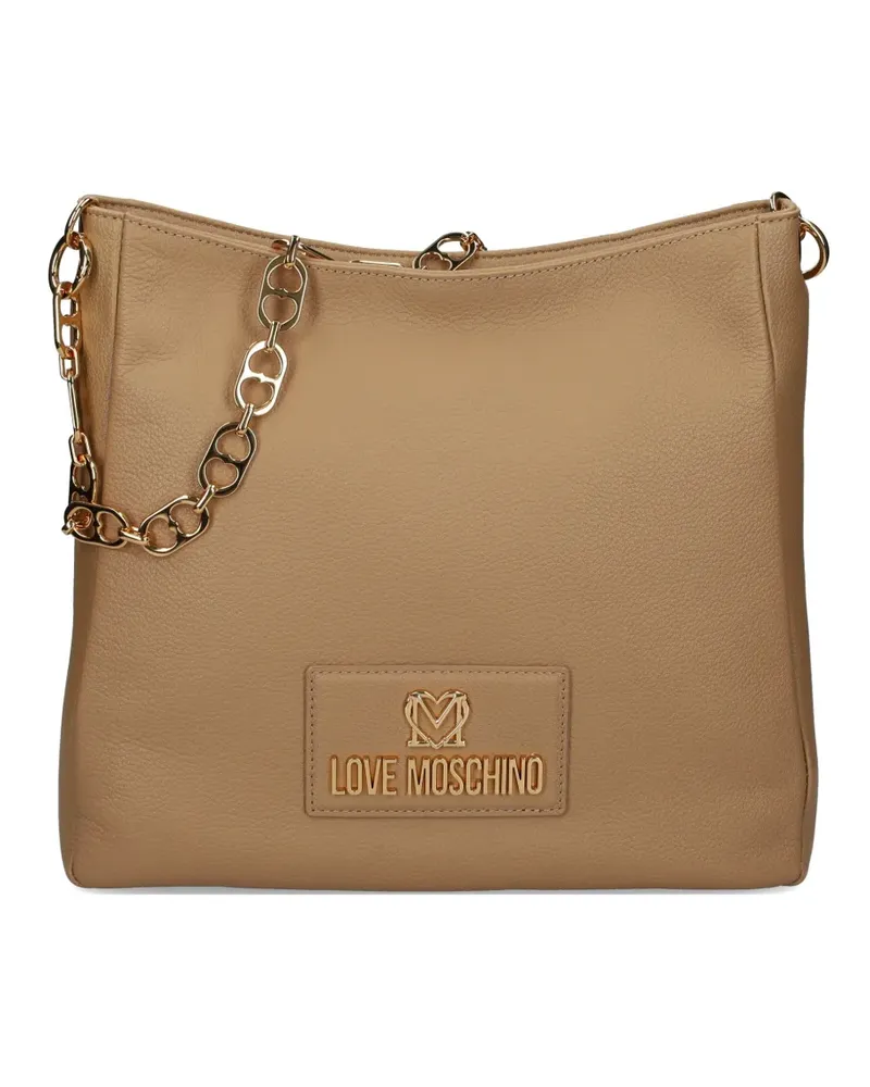 Moschino Schultertasche mit Kettenriemen - Nude Nude
