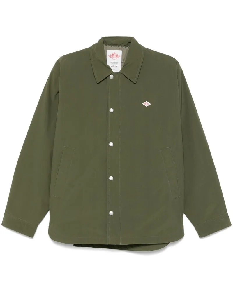 Danton Hemdjacke mit Logo-Patch - Grün Grün