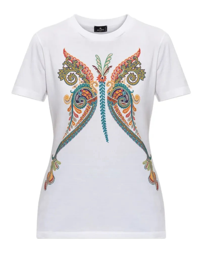 Etro butterfly-motif T-shirt - Weiß Weiß