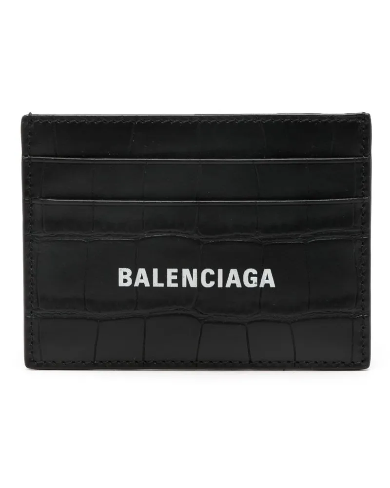 Balenciaga Cash Kartenetui mit Logo-Print - Schwarz Schwarz