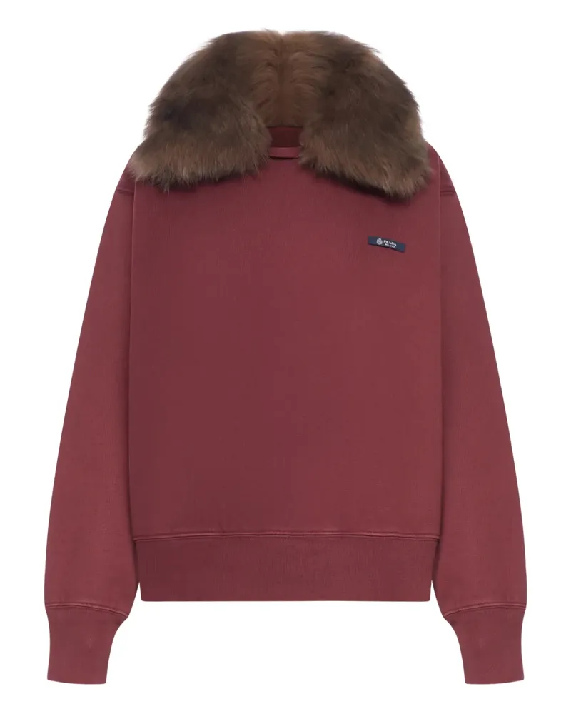 Prada fur-collar sweatshirt - Rot Rot