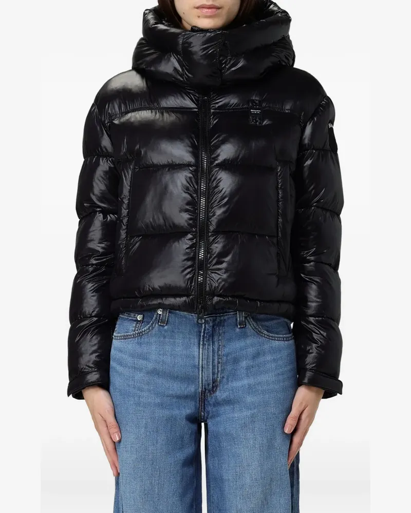 Blauer Gloria Kapuzenjacke - Schwarz Schwarz