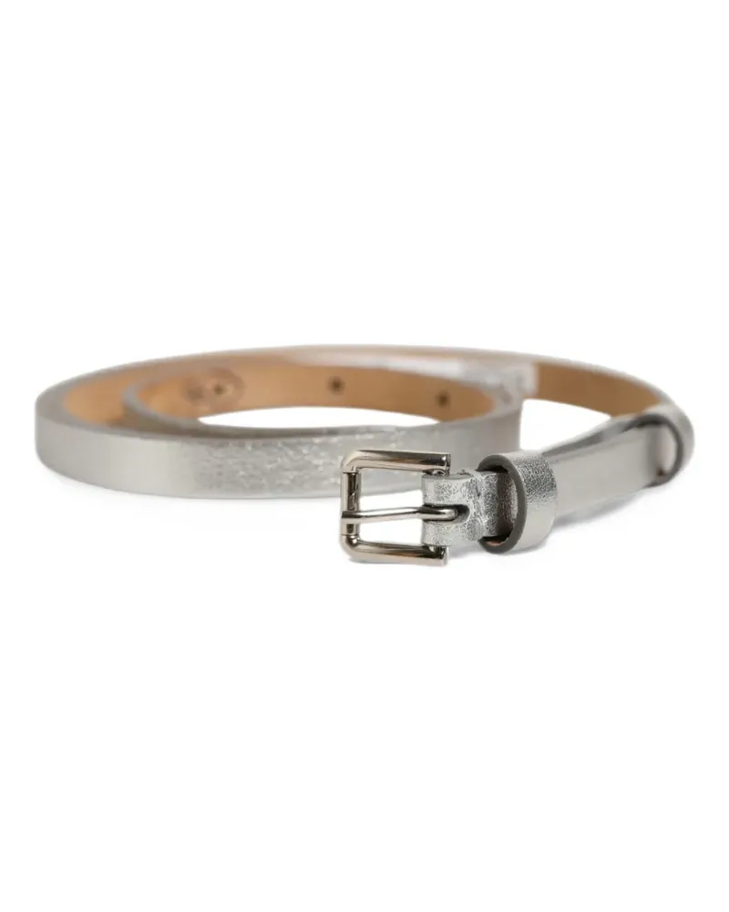 Dolce & Gabbana metallic leather belt - Silber Silber