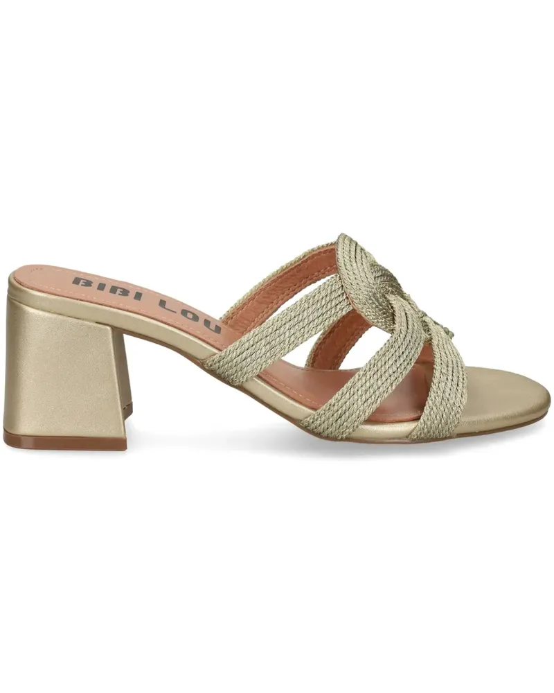 Bibi Lou Mules mit geflochtenem Detail - Gold Gold