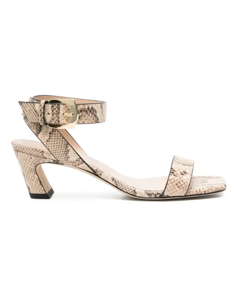 Stuart Weitzman Sai snake-effect sandals - Nude Nude
