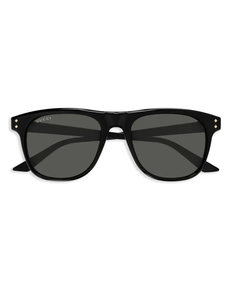 Gucci Sonnenbrille mit eckigem Gestell - Schwarz Schwarz