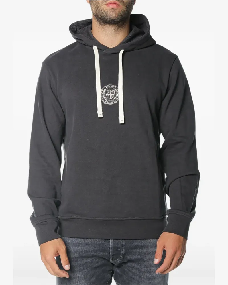 Armani Exchange Hoodie mit Logo-Patch - Grau Grau