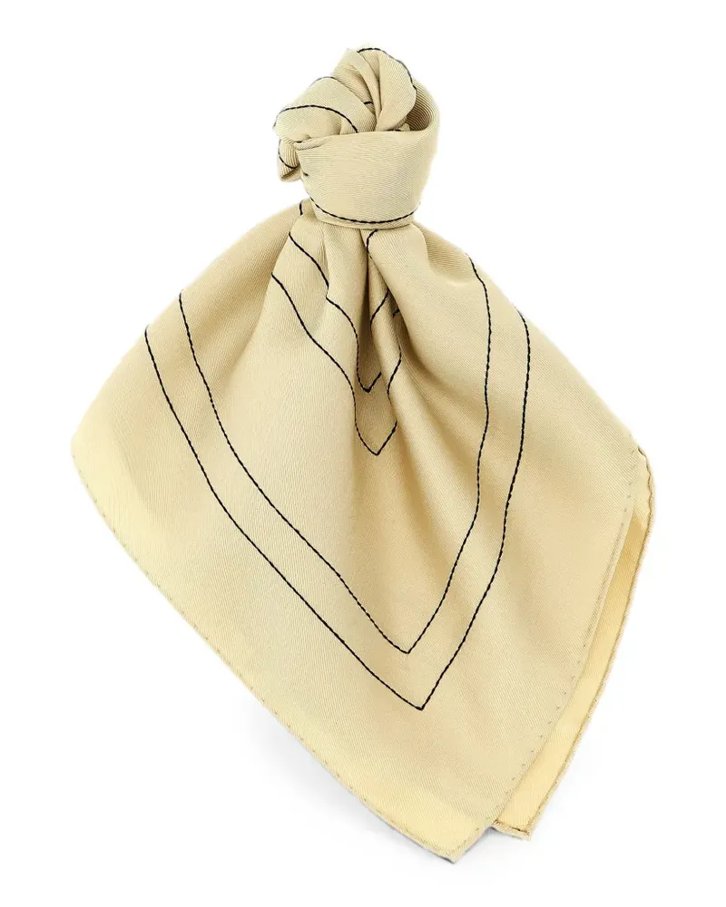 Totême logo-embroidered scarf - Nude Nude