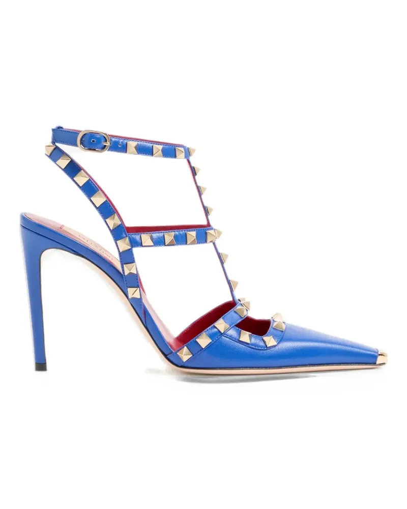 Valentino Garavani Rockstud Pumps aus Ziegenleder 100mm - Blau Blau