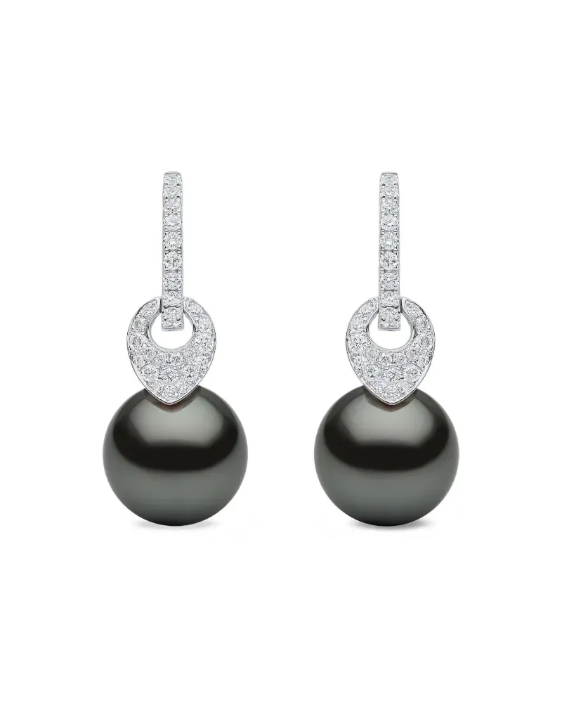 YOKO London 18kt Jazz Weißgoldohrringe mit Perle und Diamant - Silber Silber