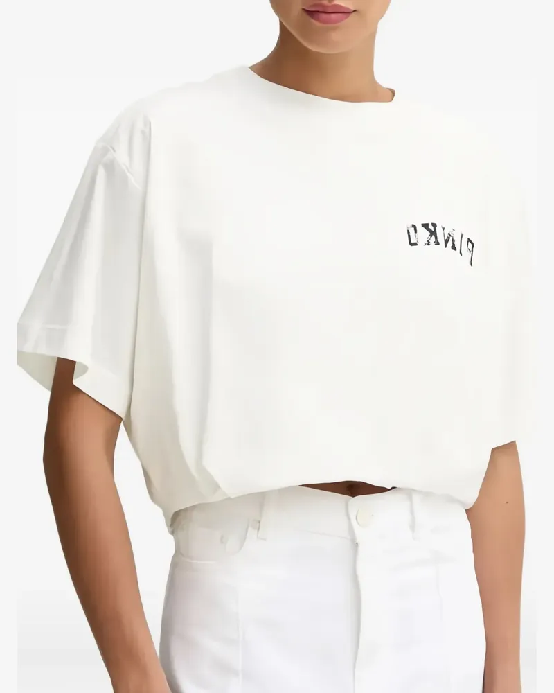 Pinko T-Shirt mit Logo-Print - Weiß Weiß