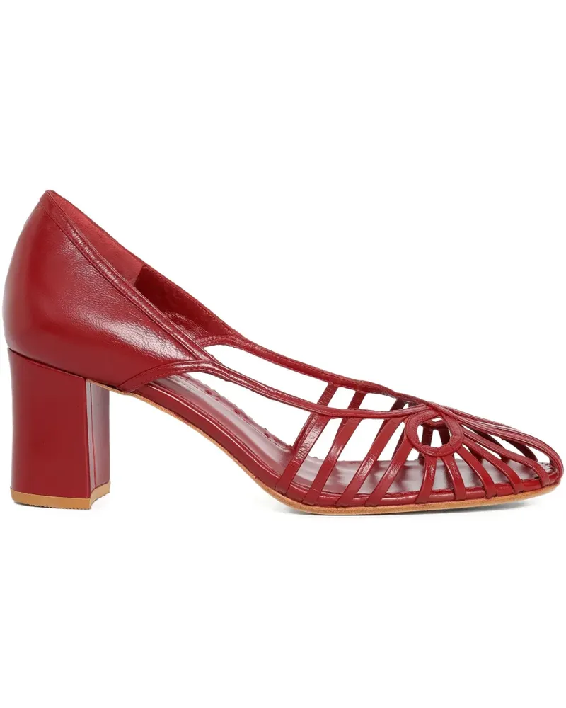 Sarah Chofakian Cut-Out-Schuhe mit Blockabsatz - Rot Rot