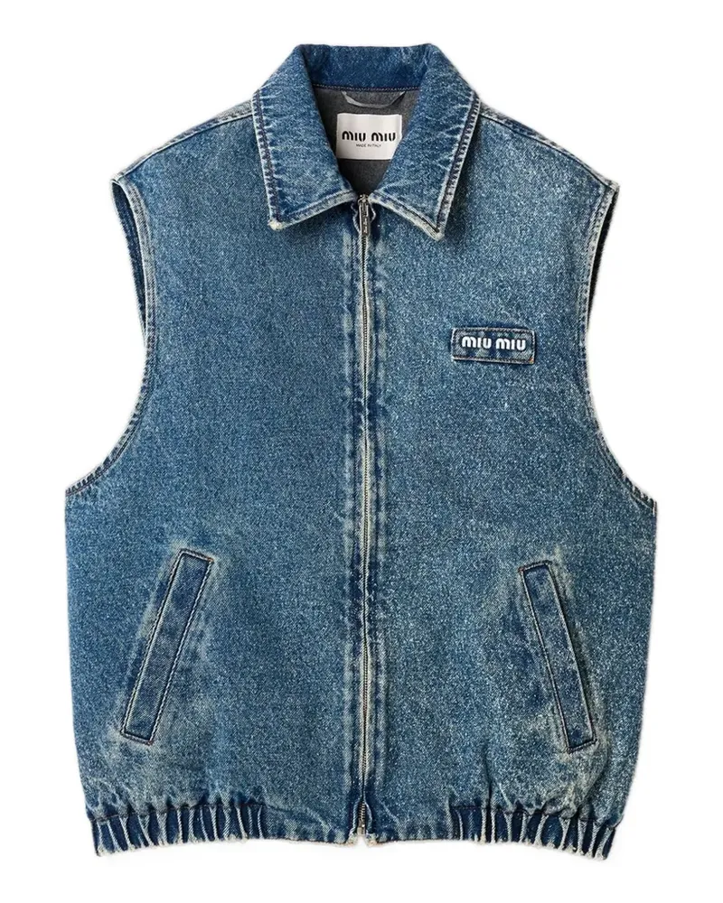 Miu Miu washed denim vest - Blau Blau