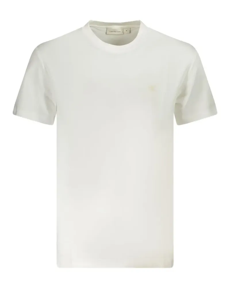 Calvin Klein logo-embroidered cotton T-shirt - Nude Nude