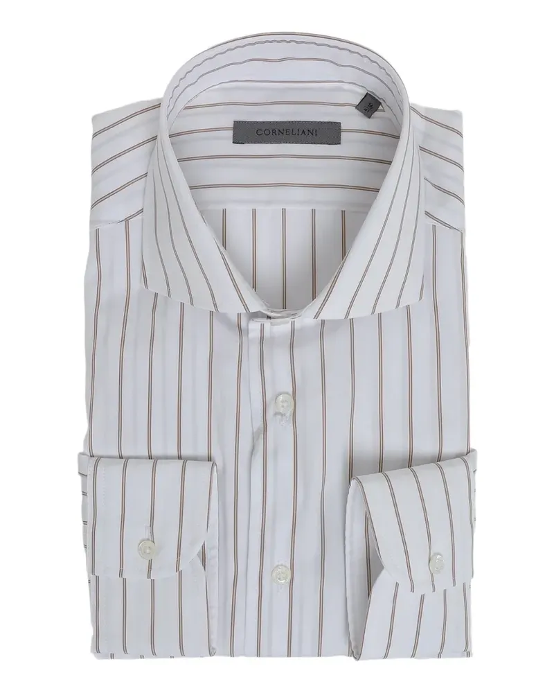 Corneliani striped cotton shirt - Weiß Weiß