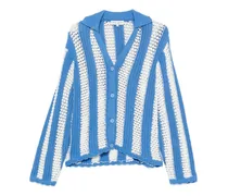 Gestreifter Cardigan - Blau