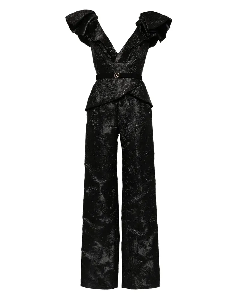 Saiid Kobeisy Jumpsuit aus Brokat - Schwarz Schwarz