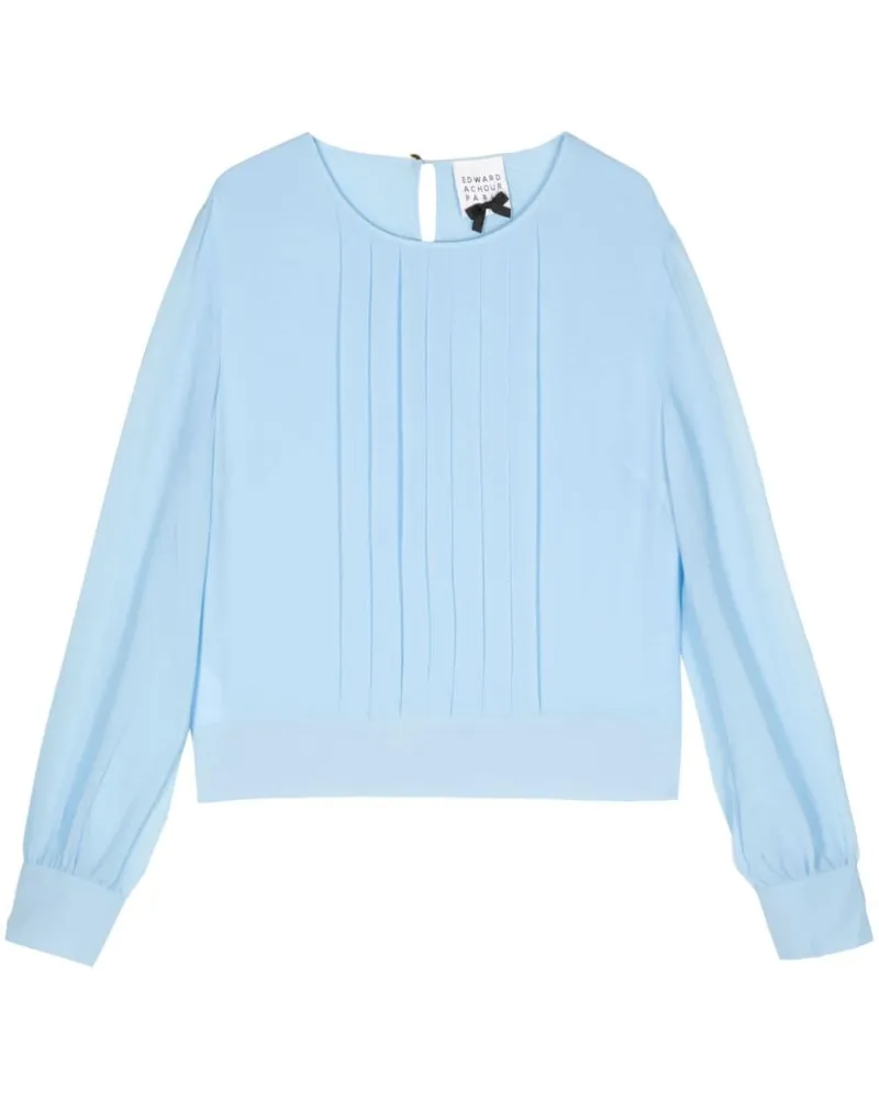 Edward Achour Plissierte Bluse - Blau Blau