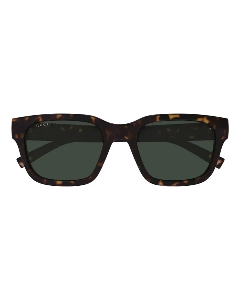 Gucci Sonnenbrille mit eckigem Gestell - Schwarz Schwarz