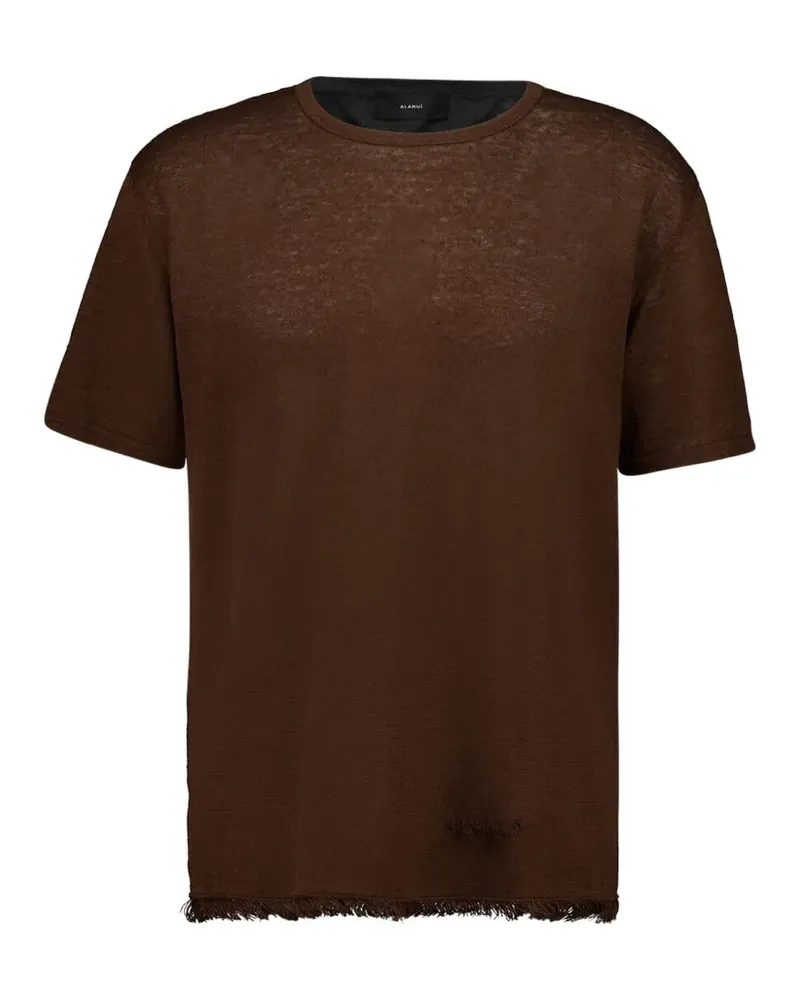 Alanui T-Shirt mit Fransen - Braun Braun
