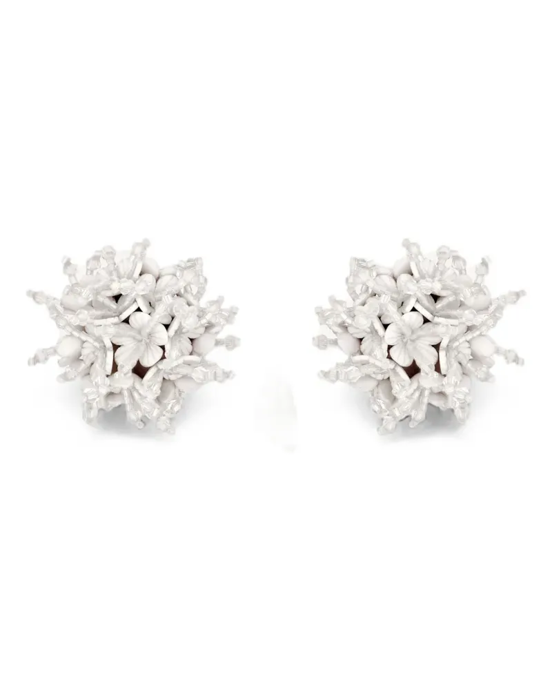 Oscar de la Renta Firework clip-on earrings - Weiß Weiß