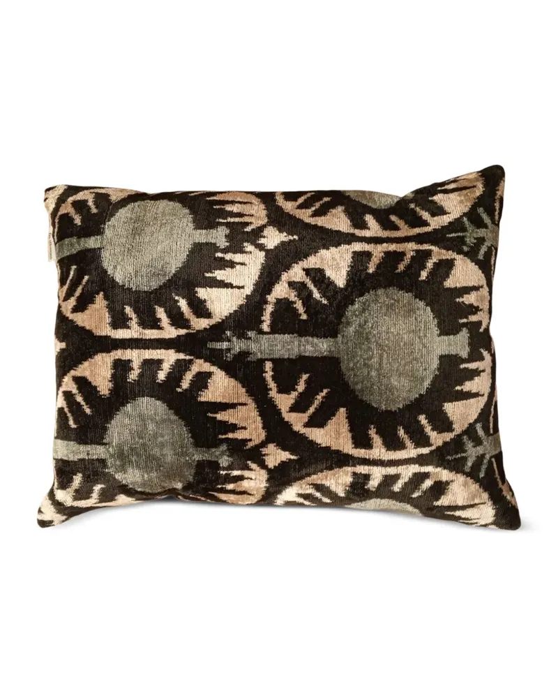 Les-Ottomans Kissen aus Seidensamt (50cm x 40cm) - Braun Braun