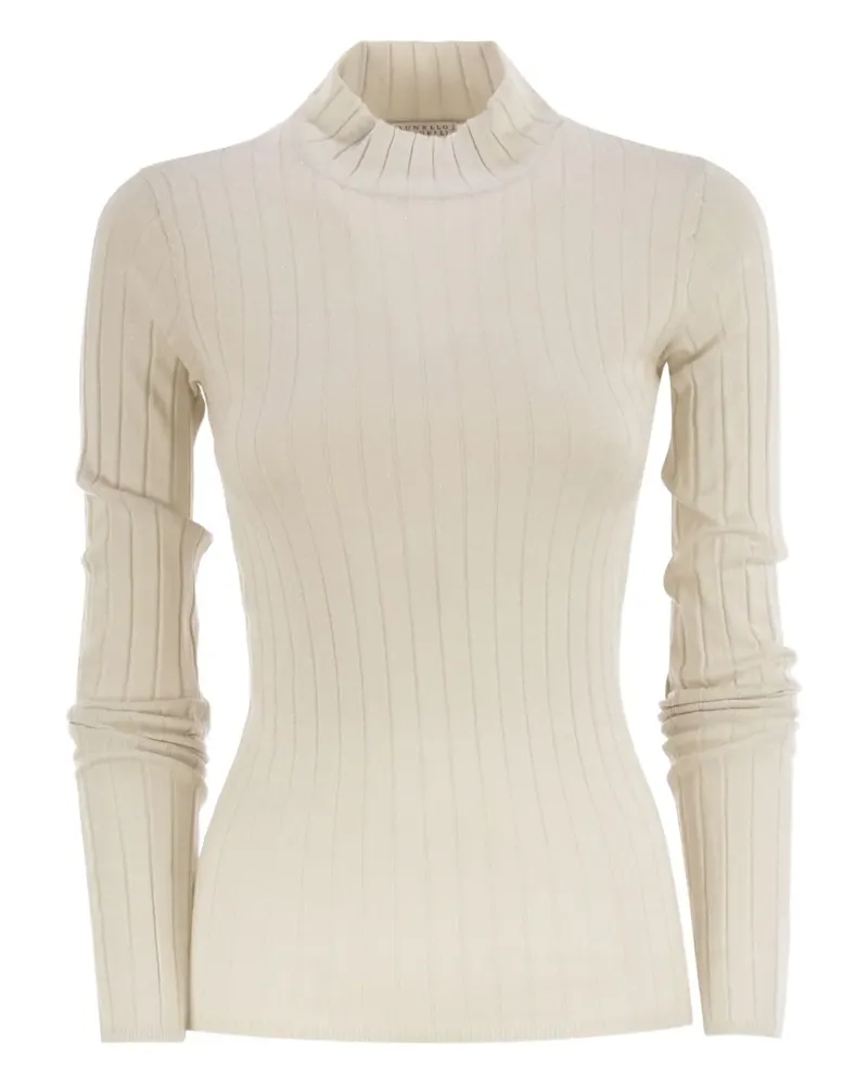 Brunello Cucinelli Gerippter Pullover - Nude Nude