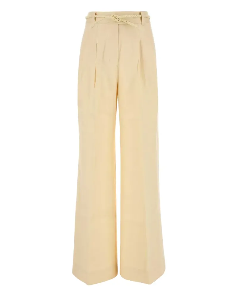 Zimmermann High-Waist-Hose mit Bundfalten - Gelb Gelb