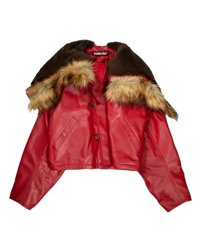 AMBUSH cropped leather jacket - Rot Rot