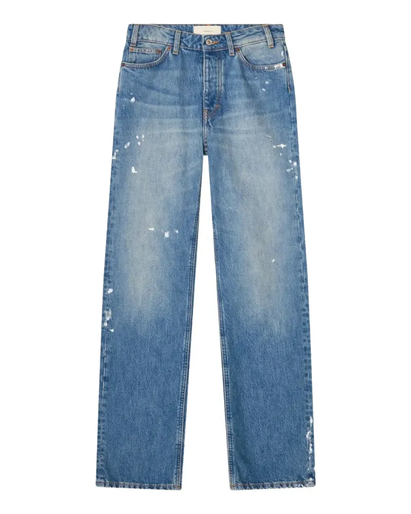 JEANERICA Virgo Jeans mit Farbklecksen - Blau Blau