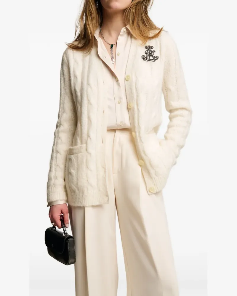 Ralph Lauren Fein gestrickter Cardigan mit Logo - Nude Nude
