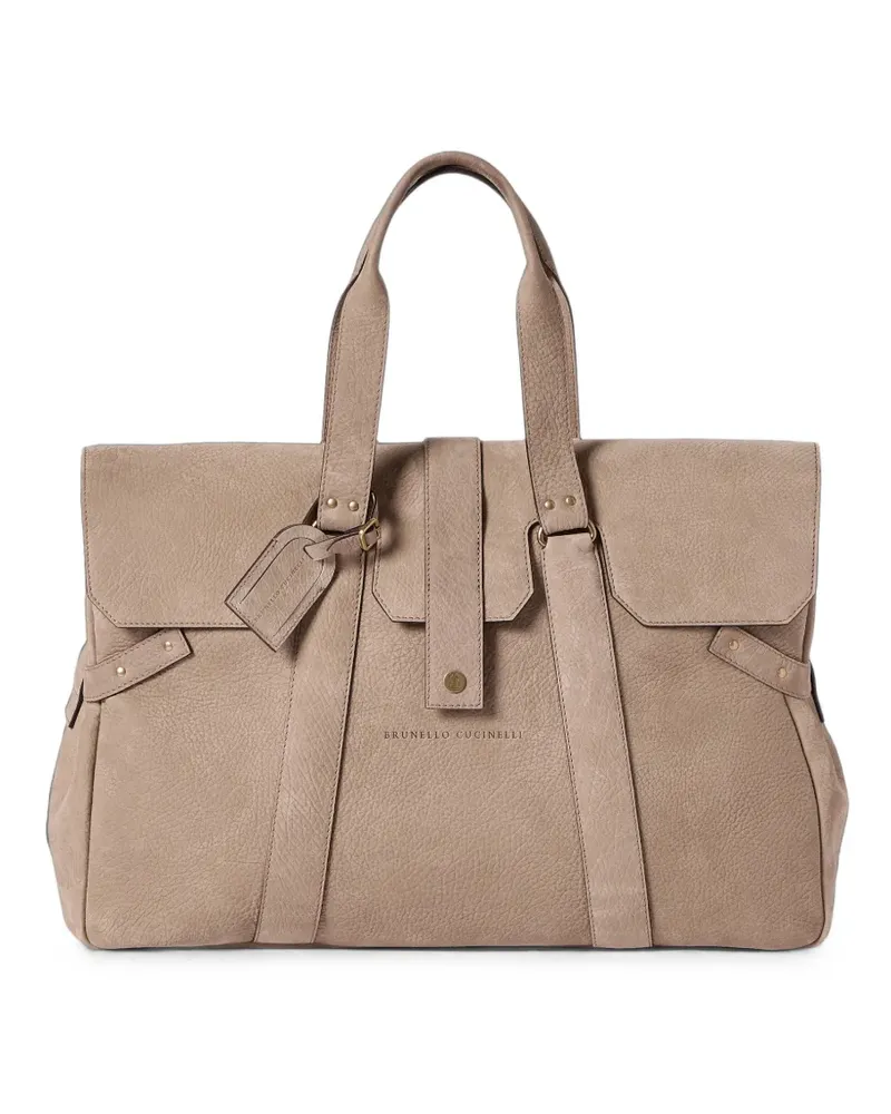 Brunello Cucinelli Strukturierte Country Reisetasche - Nude Nude
