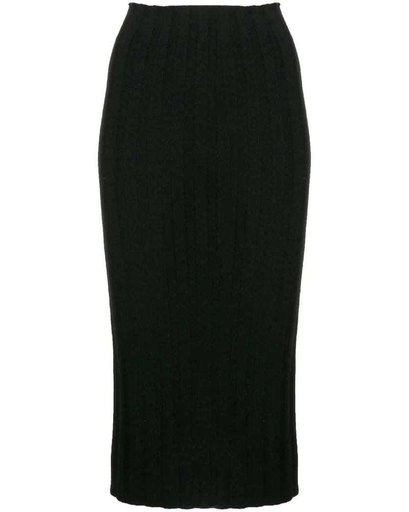 Cashmere In Love Gerippter Lenny Strickrock - Schwarz Schwarz