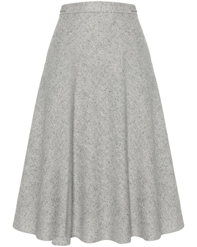 Thom Browne Melierter Strick-Midirock in A-Linie - Grau Grau