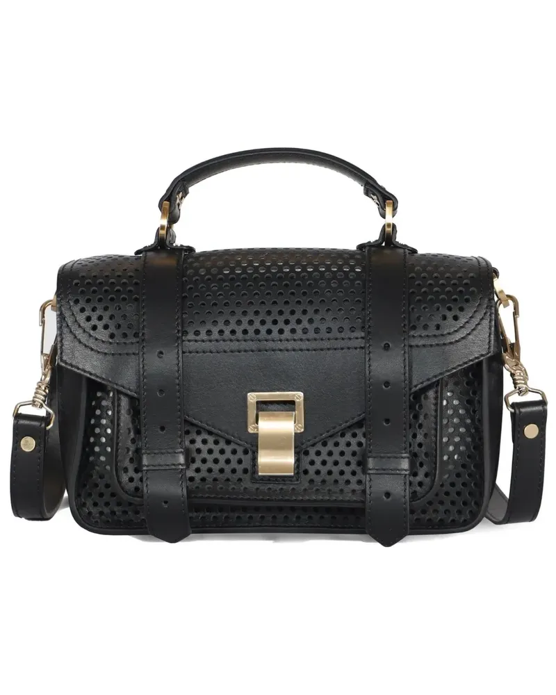 Proenza Schouler small perforated satchel bag - Schwarz Schwarz