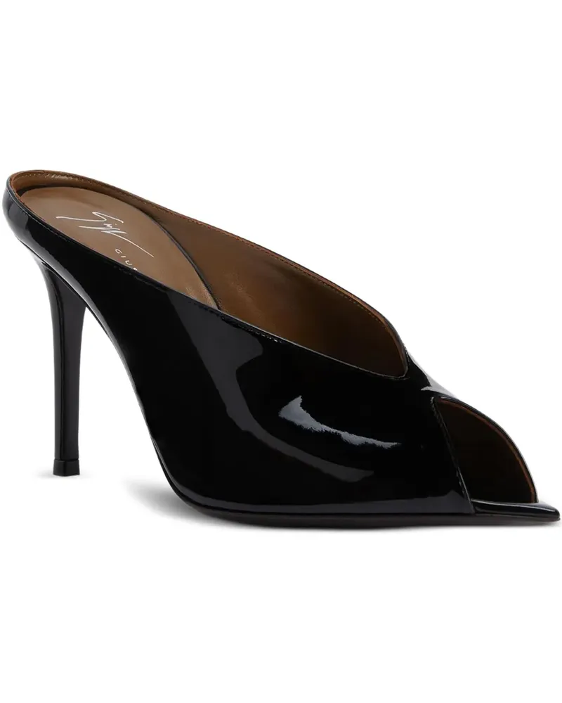 Giuseppe Zanotti Intriigo Lackleder-Sandalen mit spitzer Kappe 90mm - Schwarz Schwarz