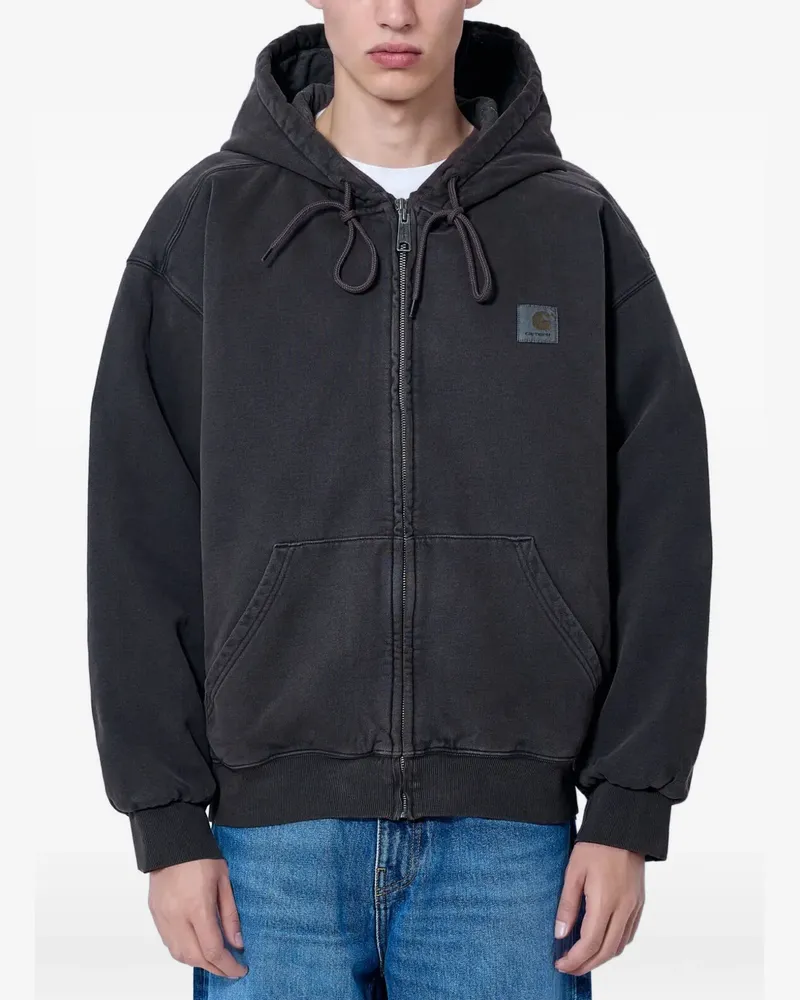 Carhartt WIP logo-patch zip-up hoodie - Braun Braun