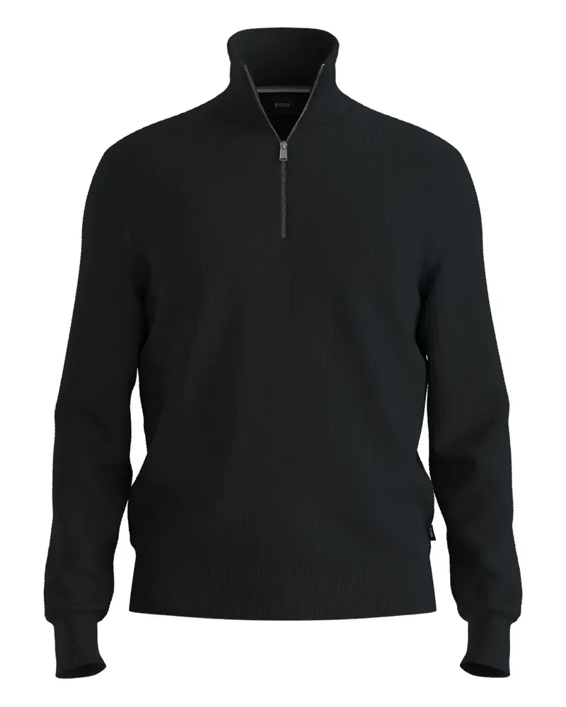 HUGO BOSS Pullover mit Reißverschluss - Schwarz Schwarz