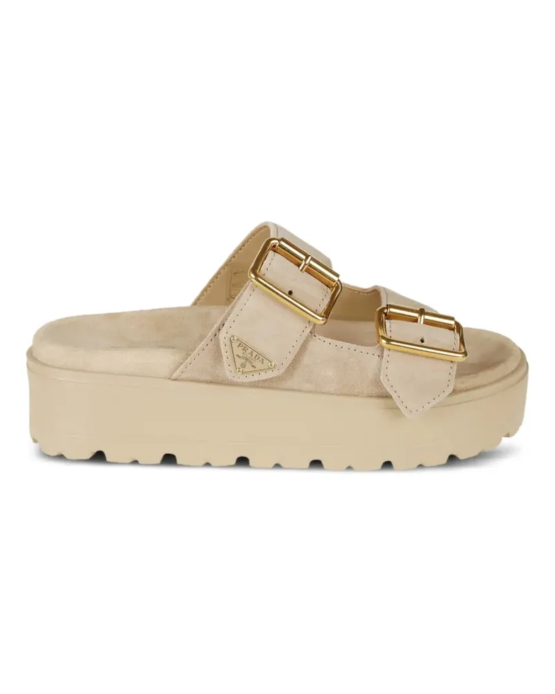 Prada buckle-detail platform sandals - Nude Nude