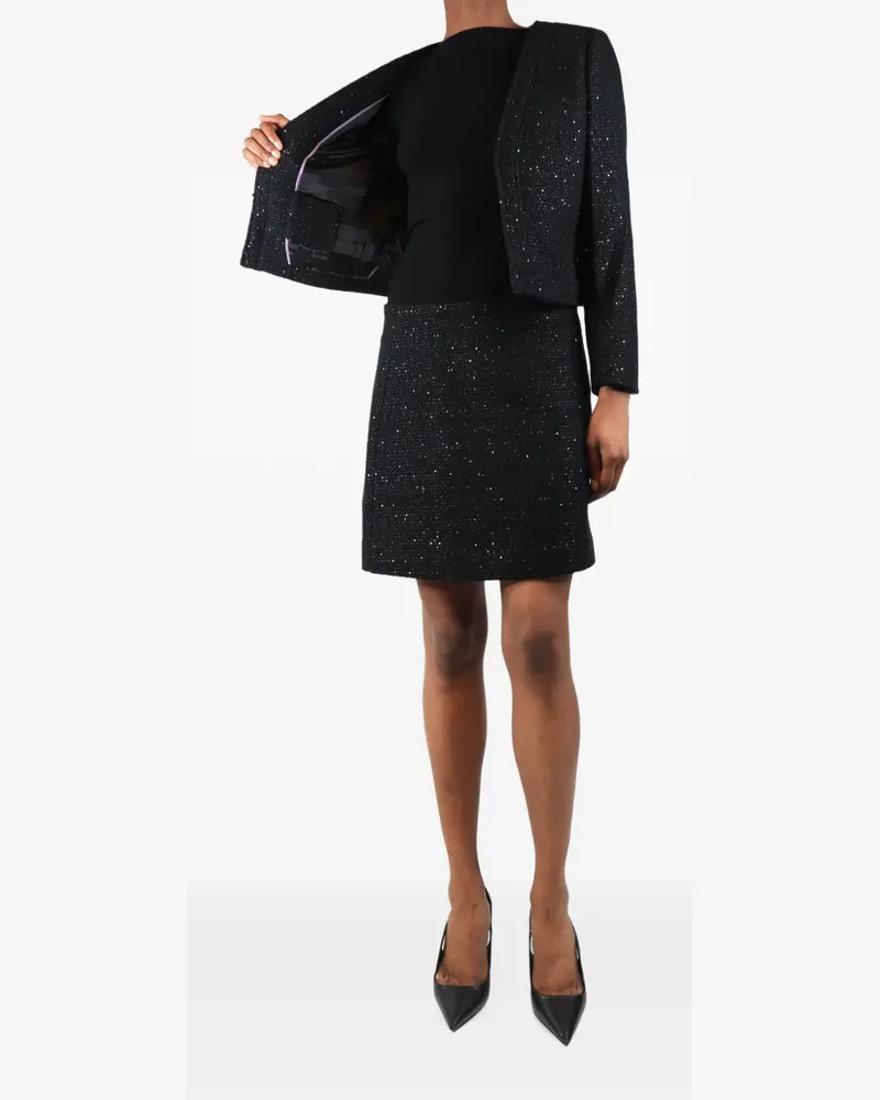 J.Crew Tweed-Rock-Set mit Pailletten - Schwarz Schwarz