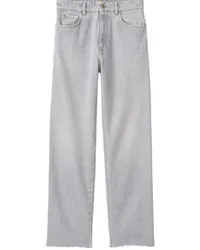 Miu Miu Halbhohe Straight-Leg-Jeans Grau