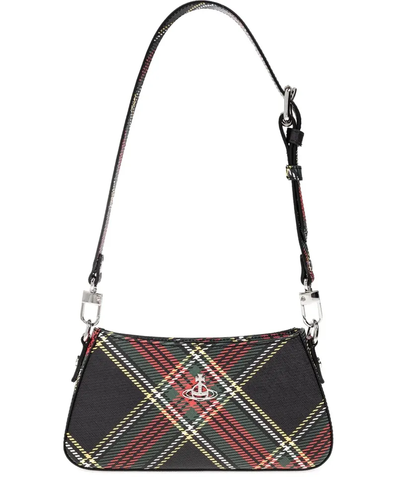 Vivienne Westwood Karierte Schultertasche - Schwarz Schwarz