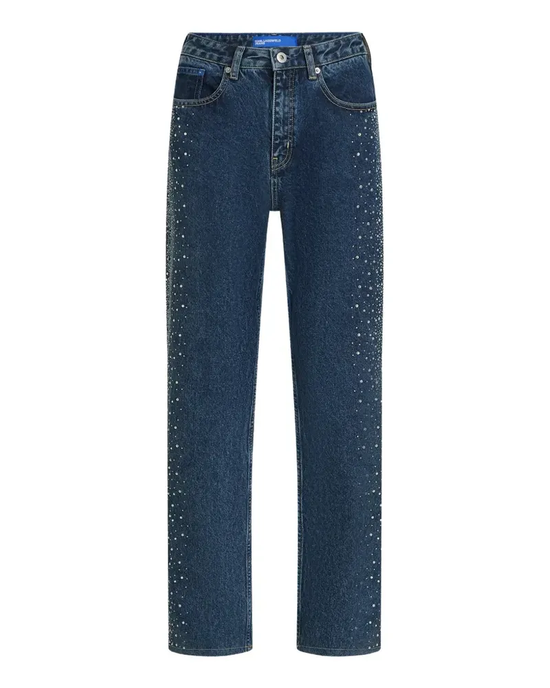 Karl Lagerfeld crystal-embellished straight-leg jeans - Blau Blau