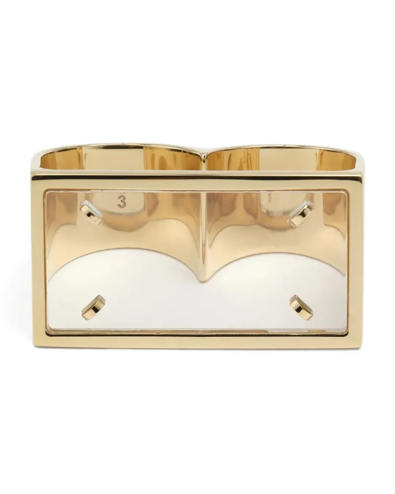 Maison Margiela Four Stitches double signet ring - Gold Gold