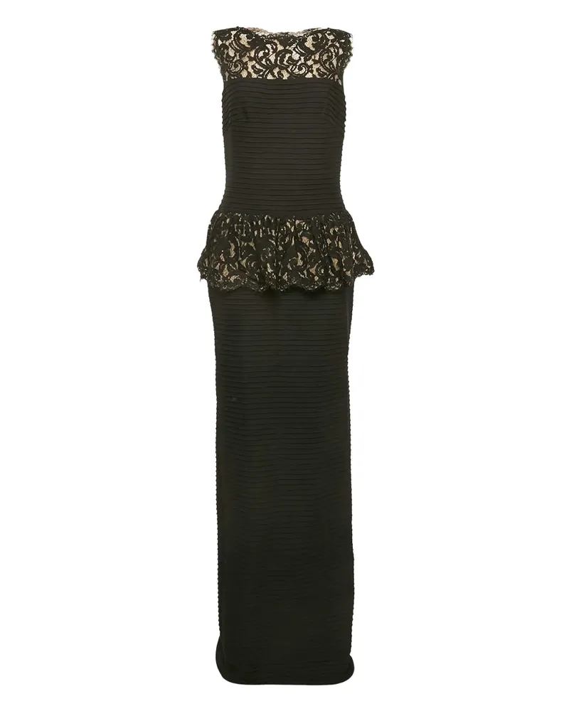 Tadashi Shoji 2023 Kleid mit Schößchen - Schwarz Schwarz
